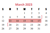 District School Academic Calendar for Beckendorff Junior High for March 2023