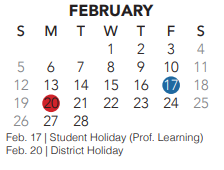 District School Academic Calendar for Park Glen Elementary for February 2023