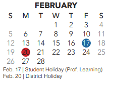 District School Academic Calendar for New Direction Lrn Ctr for February 2023