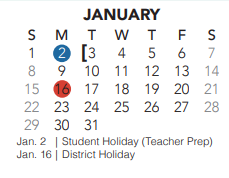 District School Academic Calendar for Keller-harvel Elementary for January 2023