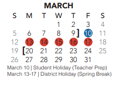 District School Academic Calendar for Parkview Elementary for March 2023