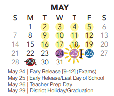 District School Academic Calendar for Florence Elementary for May 2023