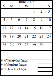 District School Academic Calendar for Moose Pass School for June 2023