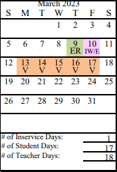 District School Academic Calendar for Seward Middle School for March 2023