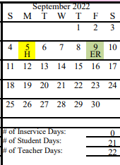 District School Academic Calendar for Soldotna Elementary for September 2022
