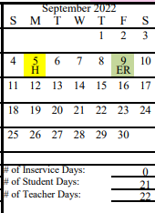 District School Academic Calendar for Kenai Peninsula Youth Facility for September 2022