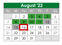 District School Academic Calendar for James F Delaney Elementary School for August 2022