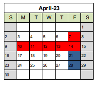 District School Academic Calendar for Dimensions Of Learning Academy for April 2023