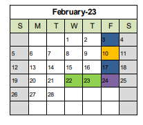 District School Academic Calendar for Stocker Elementary for February 2023