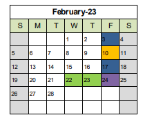 District School Academic Calendar for Hillcrest School for February 2023