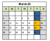 District School Academic Calendar for Vernon Elementary for March 2023