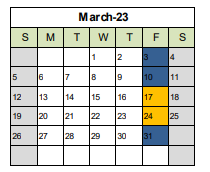 District School Academic Calendar for Forest Park Elementary for March 2023