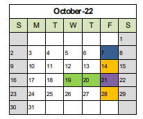 District School Academic Calendar for Prairie Lane Elementary for October 2022