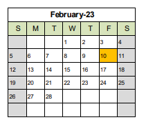 District School Academic Calendar for Kenosha House Of Corrections for February 2023
