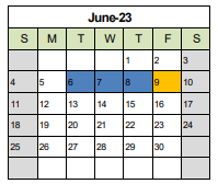 District School Academic Calendar for Indian Trail Academy for June 2023