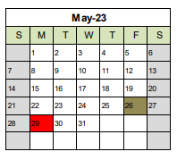 District School Academic Calendar for Kenosha House Of Corrections for May 2023
