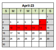 District School Academic Calendar for Mahone Middle for April 2023