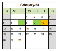 District School Academic Calendar for Washington Middle for February 2023