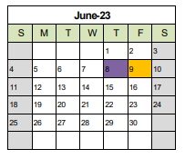 District School Academic Calendar for Washington Middle for June 2023