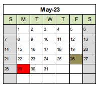 District School Academic Calendar for Bullen Middle for May 2023