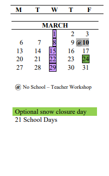 District School Academic Calendar for Horizon Elementary School for March 2023