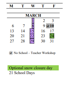 District School Academic Calendar for Kentlake High School for March 2023