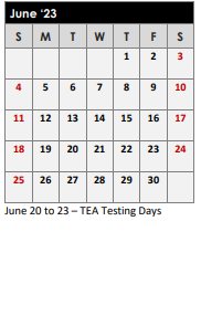 District School Academic Calendar for Kilgore Int for June 2023