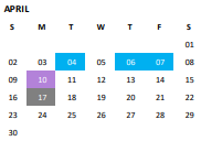 District School Academic Calendar for Audie Murphy Middle School for April 2023