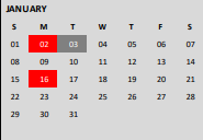 District School Academic Calendar for Gateway Middle School for January 2023