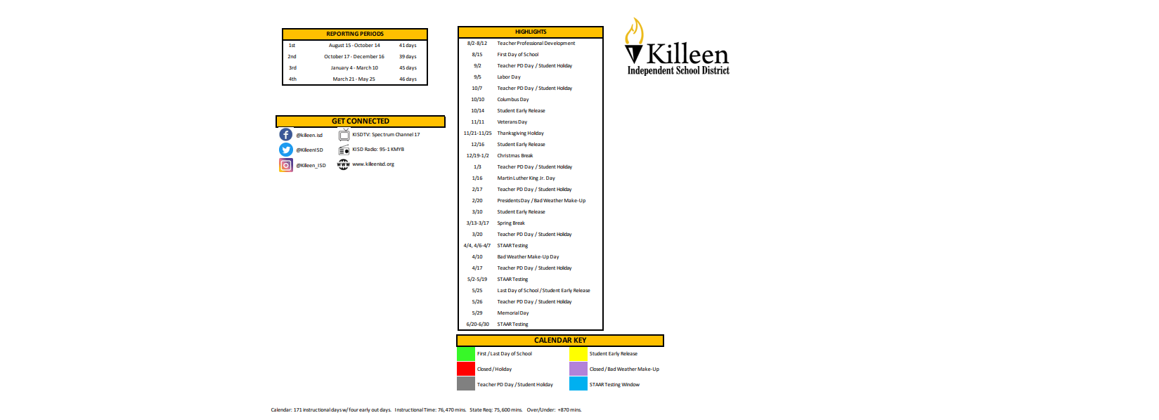 District School Academic Calendar Key for Pathways Learning Center