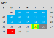 District School Academic Calendar for Career And Technology Education (c for May 2023