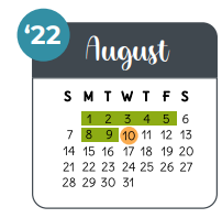District School Academic Calendar for Frank Elementary for August 2022