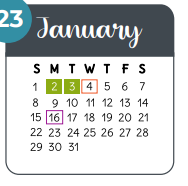 District School Academic Calendar for Brill Elementary for January 2023