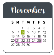 District School Academic Calendar for Wunderlich Intermediate for November 2022