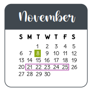 District School Academic Calendar for Roth Elementary for November 2022