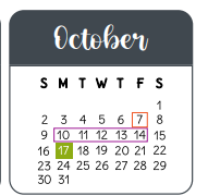 District School Academic Calendar for Vistas High School for October 2022