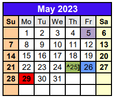 District School Academic Calendar for Dyer Elementary for May 2023