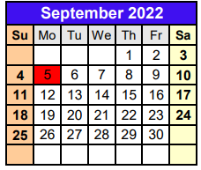 District School Academic Calendar for Krum Middle for September 2022