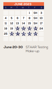 District School Academic Calendar for La Marque Middle for June 2023