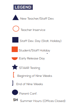 District School Academic Calendar Legend for Early Childhood Learning Center