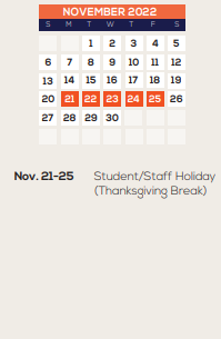 District School Academic Calendar for Simms Elementary for November 2022