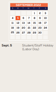 District School Academic Calendar for La Marque Middle for September 2022
