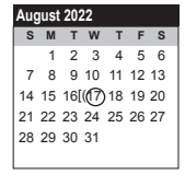 District School Academic Calendar for Leo Rizzuto Elementary for August 2022