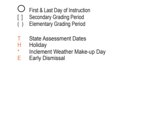 District School Academic Calendar Legend for Jennie Reid Elementary