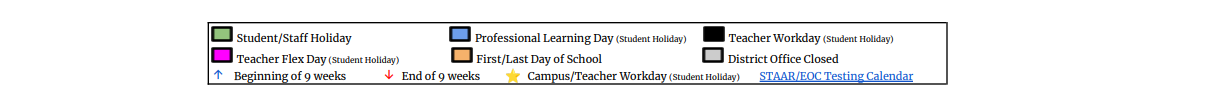 District School Academic Calendar Key for La Vernia High School