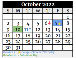 District School Academic Calendar for Floresville Choice Program for October 2022