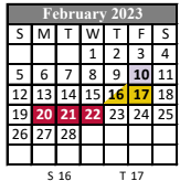 District School Academic Calendar for Lafayette Alternative Program For Students for February 2023