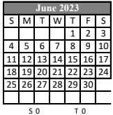 District School Academic Calendar for O. Comeaux High School for June 2023