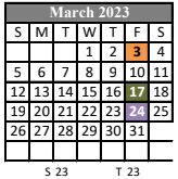 District School Academic Calendar for Northside High School for March 2023