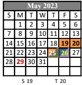 District School Academic Calendar for Evangeline Elementary School for May 2023